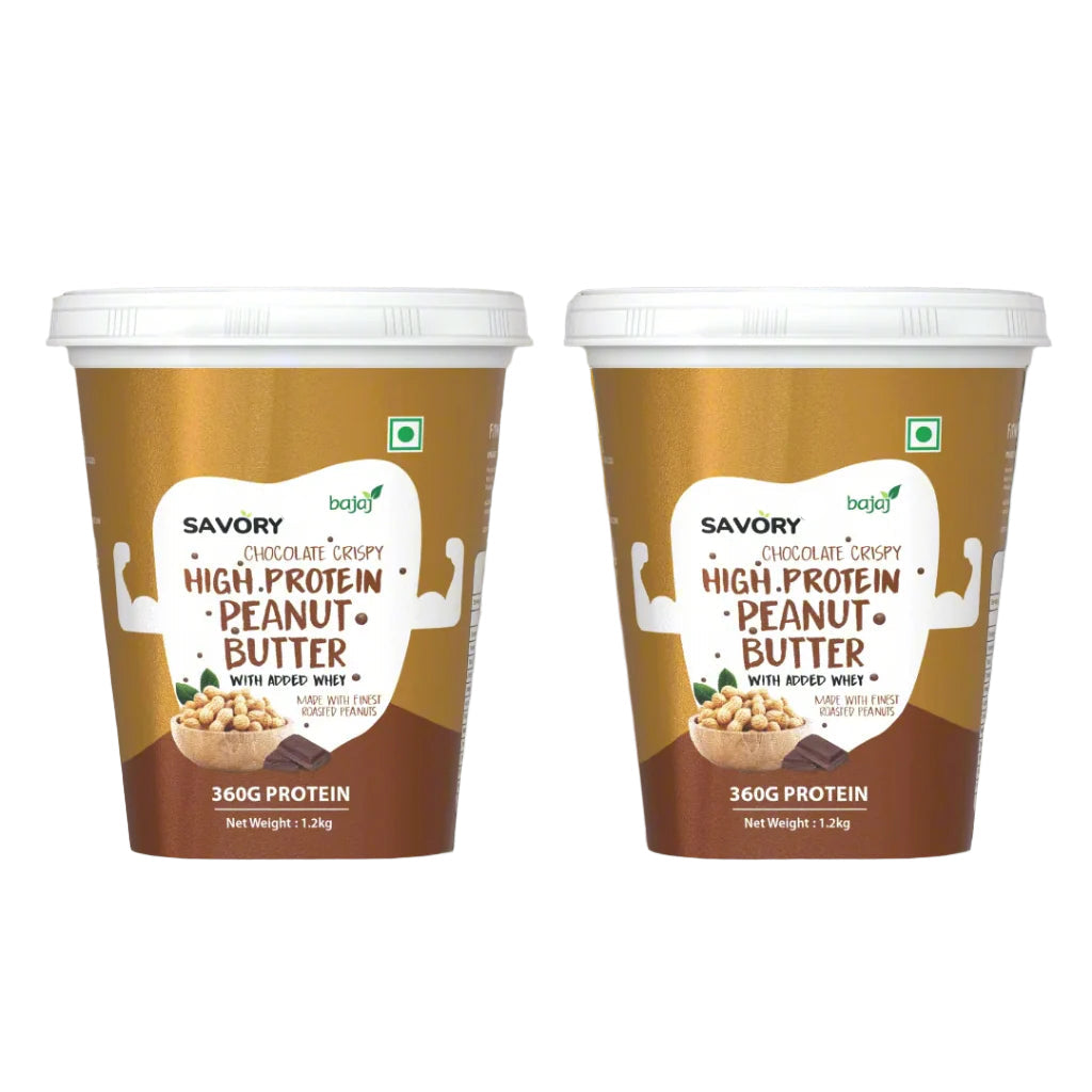 Savory Combo of Chocolate Crispy High Protein Peanut Butter Pack of 2 (1.2kg x 2)