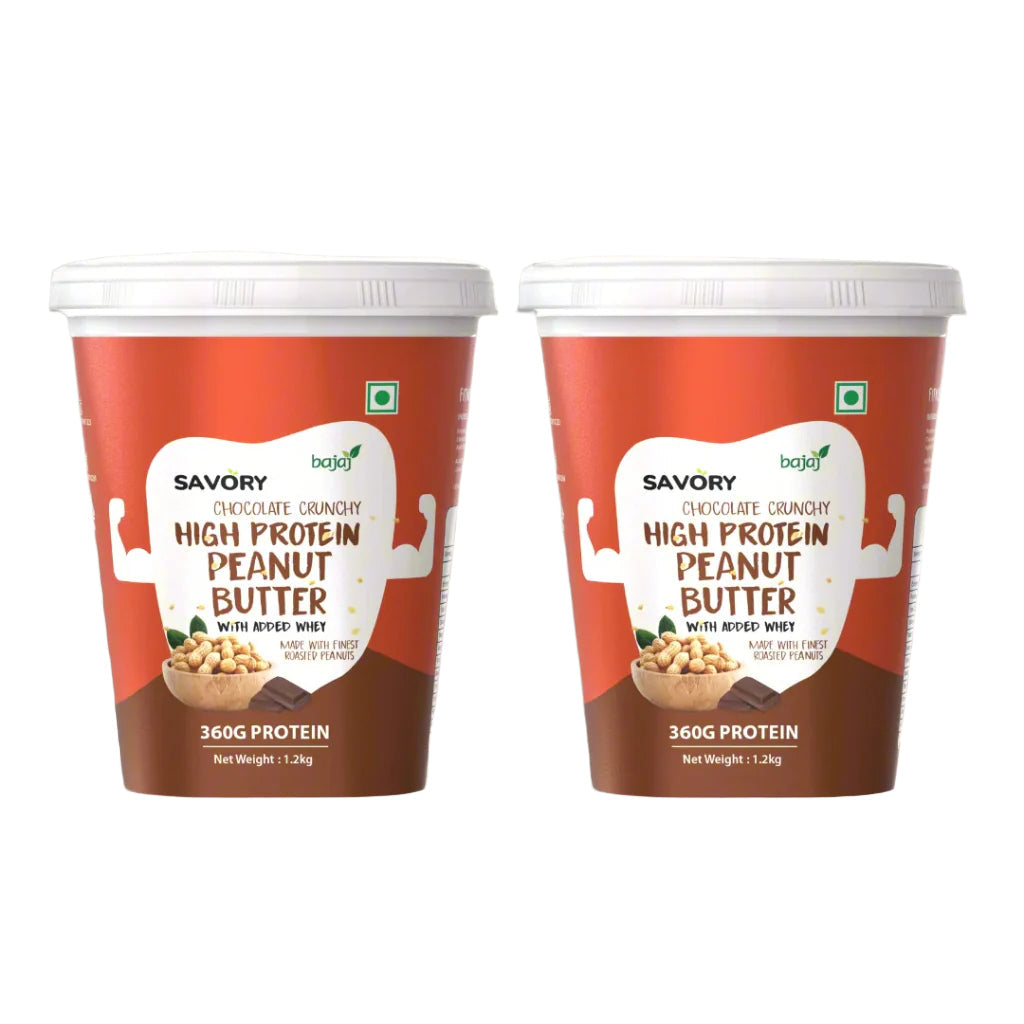 Savory Combo of Chocolate Crunchy High Protein Peanut Butter Pack Of 2 (1.2kg x 2)