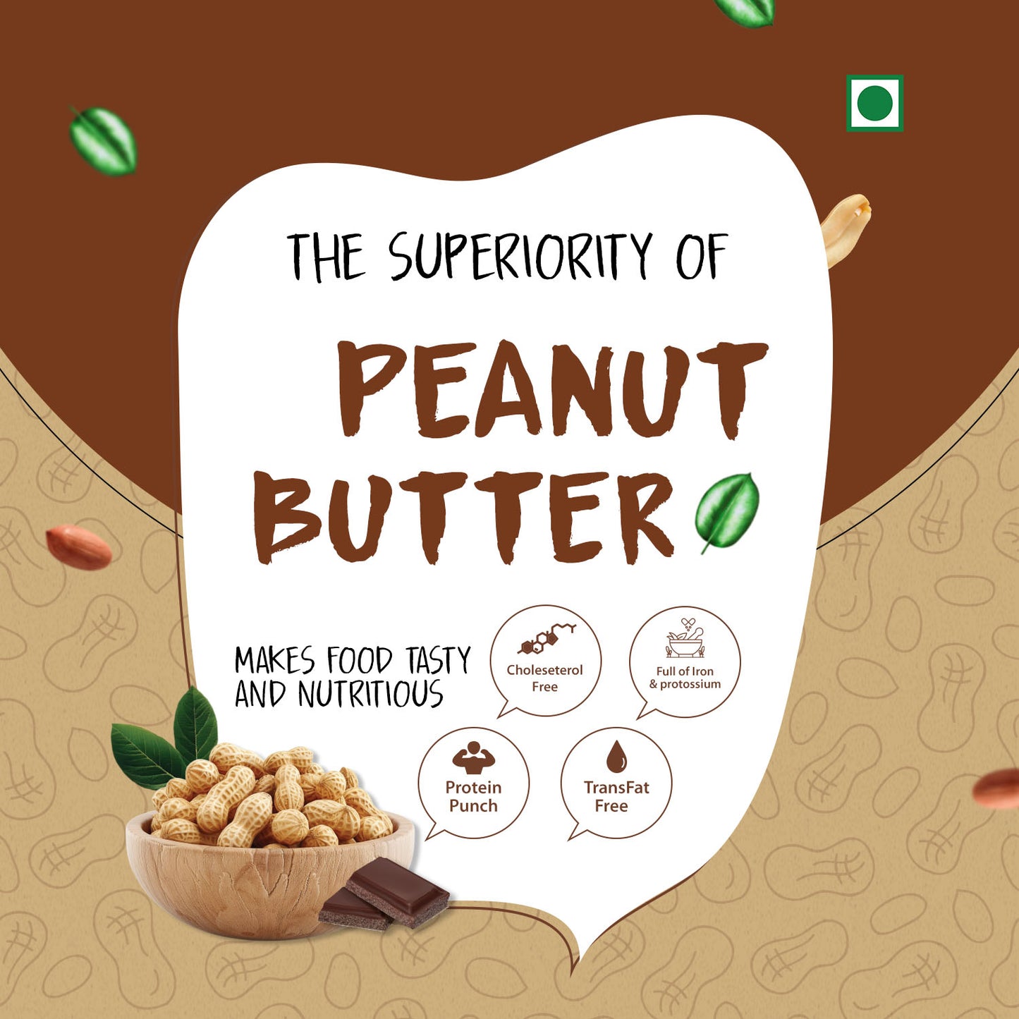 Savory Chocolate Crispy High Protein Peanut Butter (500g)