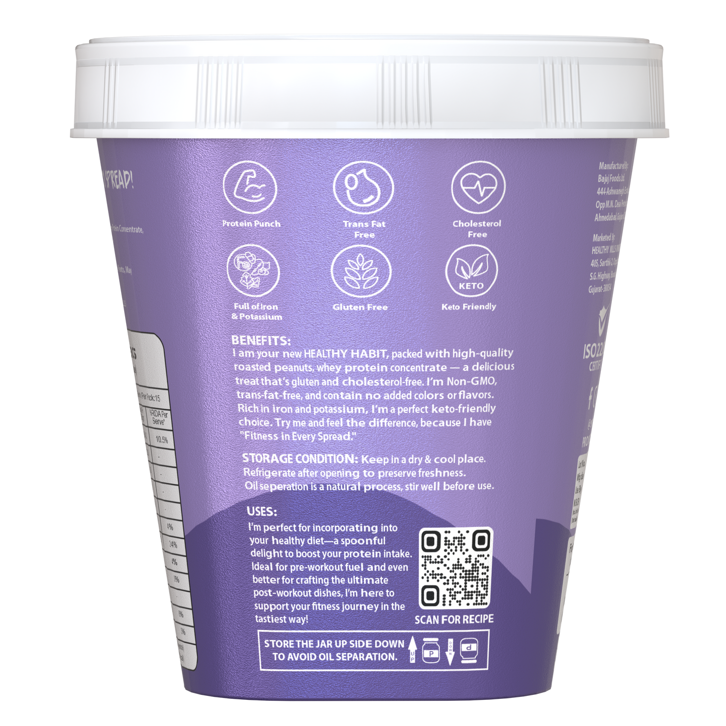 Savory Original Smooth High Protein Peanut Butter (500g)