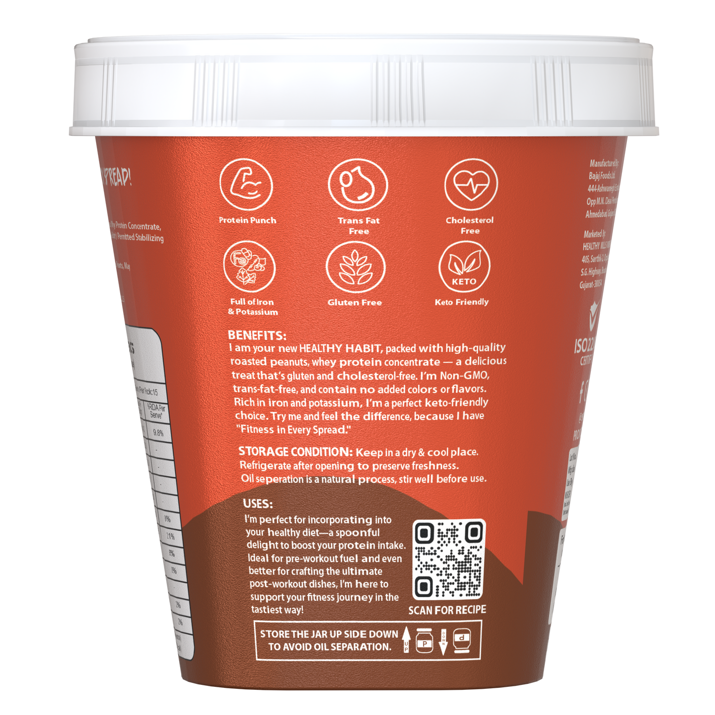 Savory Chocolate Crunchy High Protein Peanut Butter (500g)