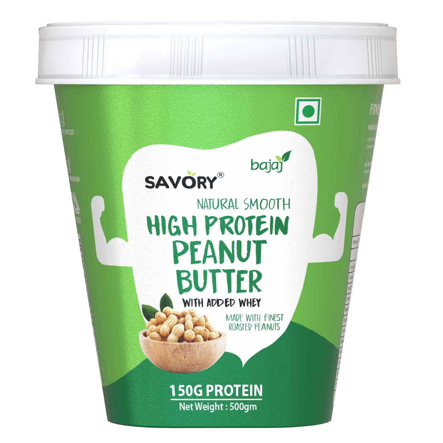Savory Natural Smooth High Protein Peanut Butter (500g)