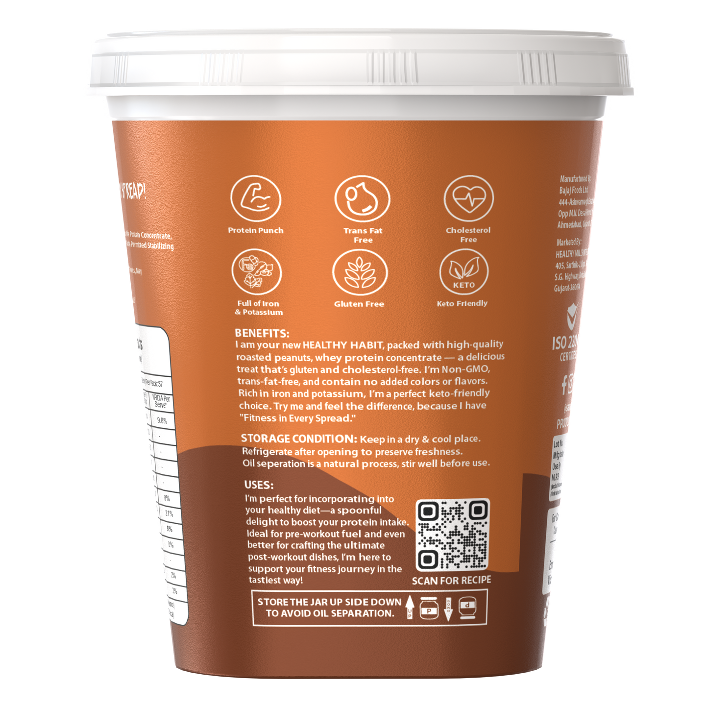 Savory Chocolate Smooth High Protein Peanut Butter (1.2kg)