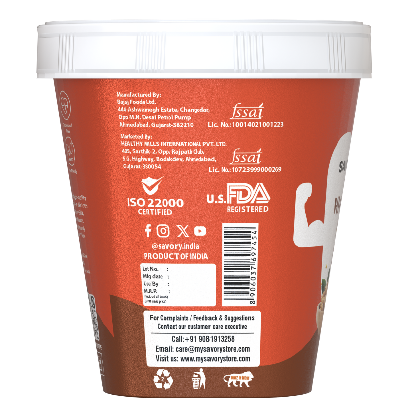 Savory Chocolate Crunchy High Protein Peanut Butter (500g)