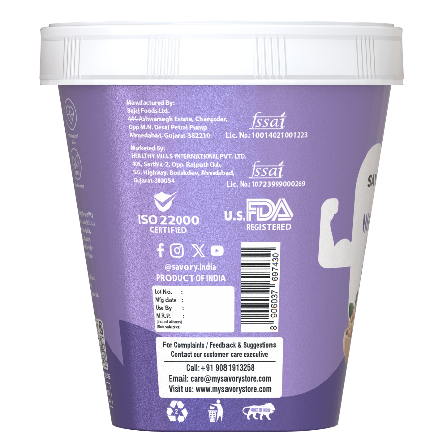 Savory Original Smooth High Protein Peanut Butter (500g)