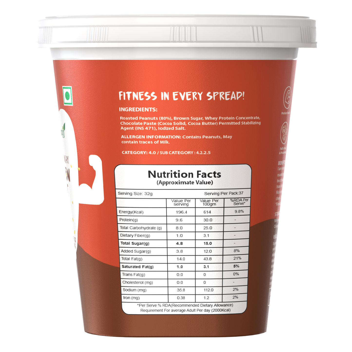 Savory Chocolate Crunchy High Protein Peanut Butter (1.2kg)