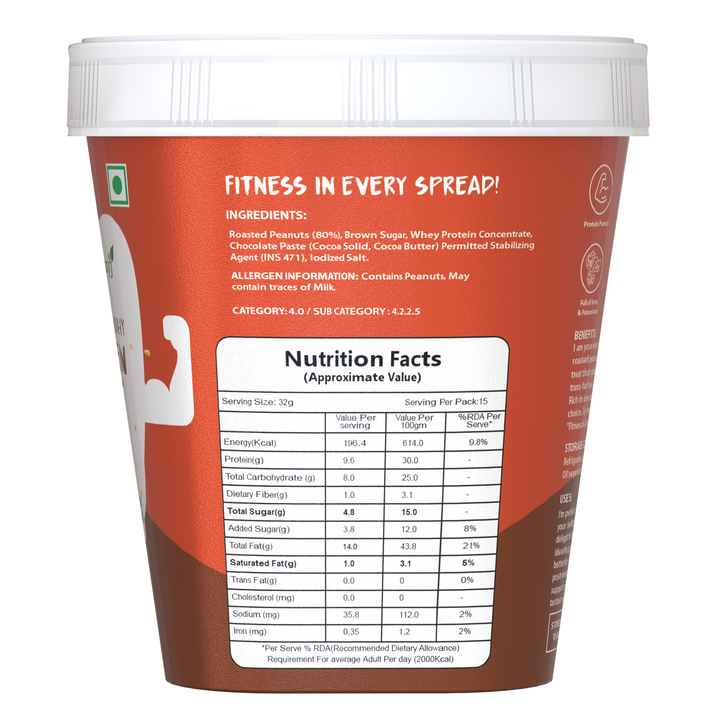 Savory Chocolate Crunchy High Protein Peanut Butter (500g)