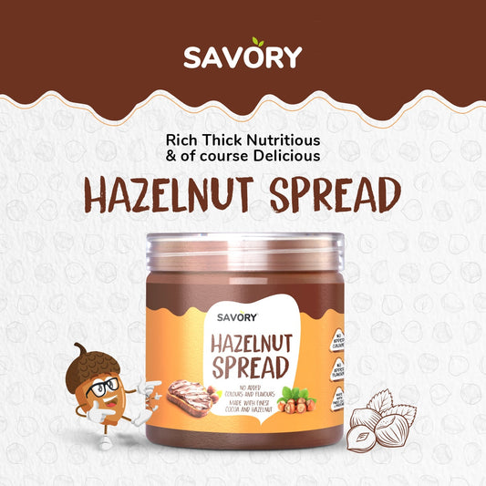 Savory Chocolate Hazelnut Spread (400g) | Made with Finest Cocoa and Hazelnuts