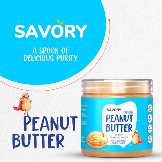 Savory Crunchy Peanut Butter (400g) | Made with Finest Roasted Peanut | Ready to Eat