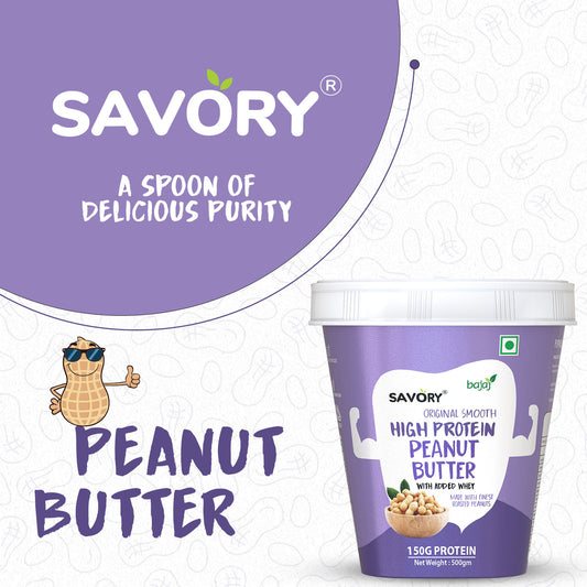 Savory Original Smooth High Protein Peanut Butter (500g)