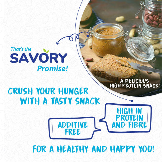 Savory Original Crunchy High Protein Peanut Butter (500g)