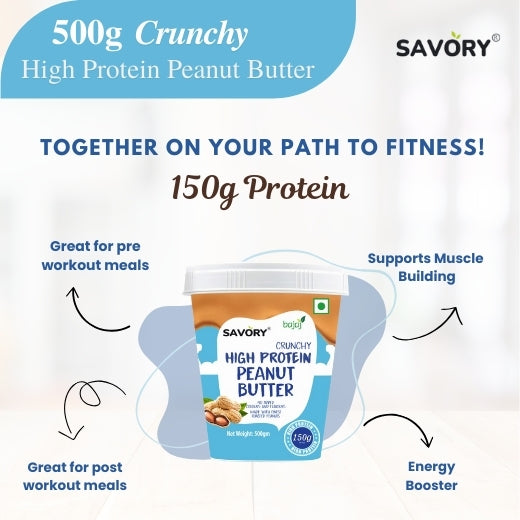 Savory Combo of Chocolate Crunchy + Crunchy High Protein Peanut Butter (500g x 2)