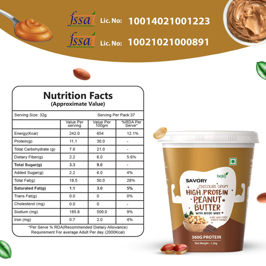 Savory Chocolate Crispy High Protein Peanut Butter (1.2kg)
