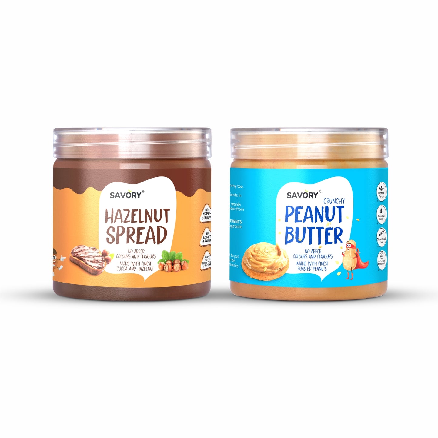 Savory Combo Of Chocolate Hazelnut Spread + Crunchy Peanut Butter (400g Each) | Pack Of 2