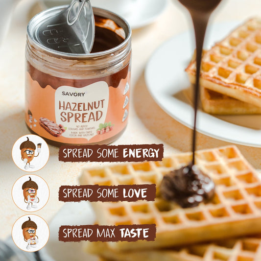 Savory Chocolate Hazelnut Spread (400g) | Made with Finest Cocoa and Hazelnuts