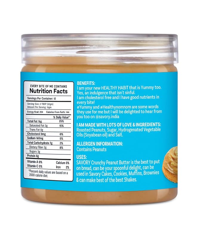 Savory Crunchy Peanut Butter (400g) | Made with Finest Roasted Peanut | Ready to Eat