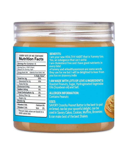 Savory Crunchy Peanut Butter (400g) | Made with Finest Roasted Peanut | Ready to Eat