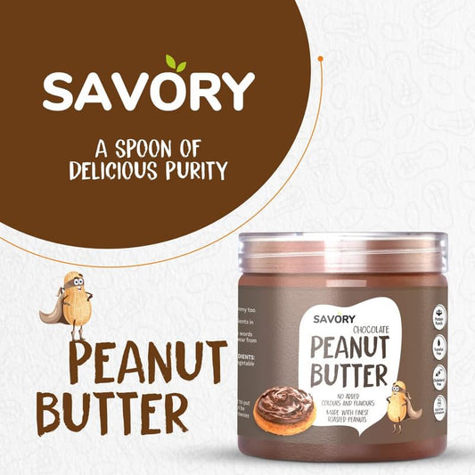 Savory Chocolate Peanut Butter (400g) |  Made with Finest Roasted Peanut