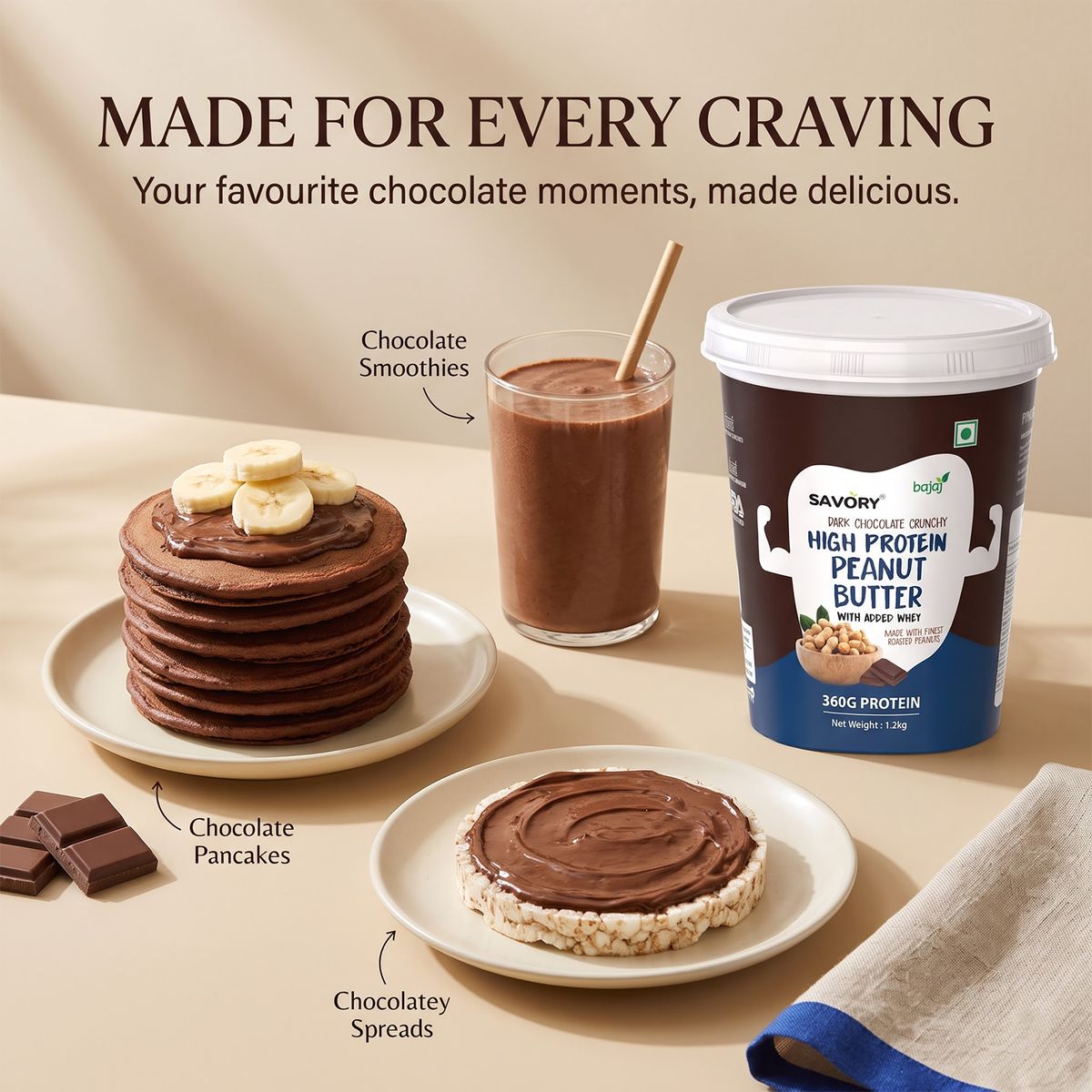 savory dark chocolate crunchy peanut butter (1.2kg)