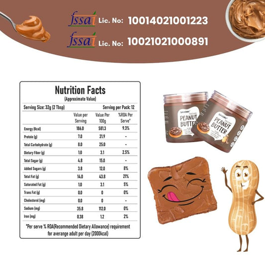 Savory Chocolate Peanut Butter (400g) |  Made with Finest Roasted Peanut