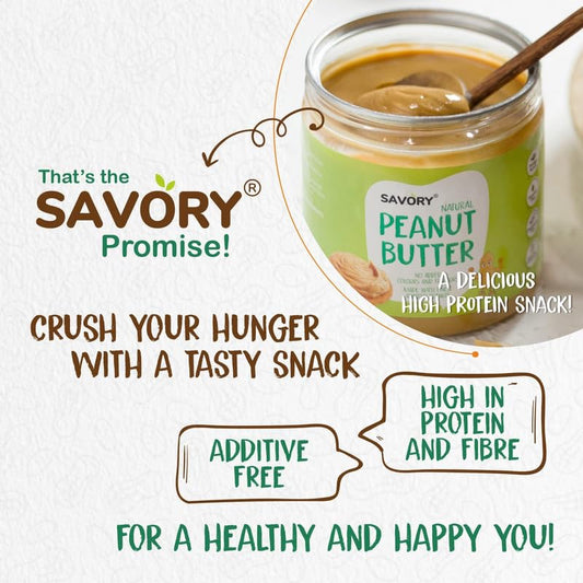 Savory Natural Unsweetened Peanut Butter (400g)