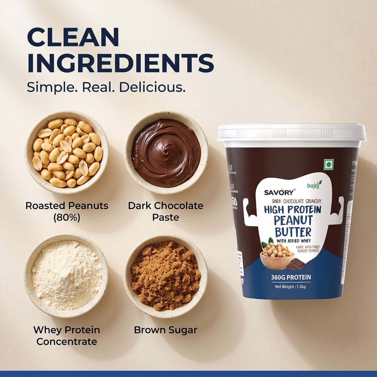 savory dark chocolate crunchy peanut butter (1.2kg)