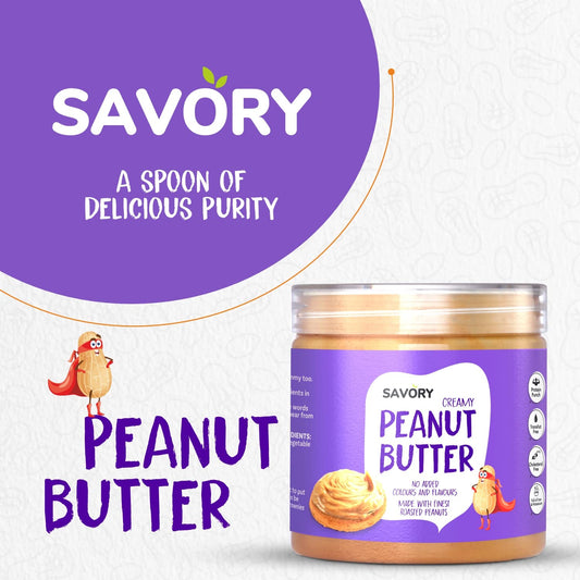 Savory Creamy Peanut Butter (400g) | Made with Finest Roasted Peanut | Ready to Eat