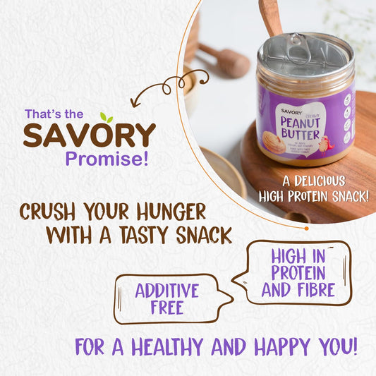 Savory Creamy Peanut Butter (400g) | Made with Finest Roasted Peanut | Ready to Eat