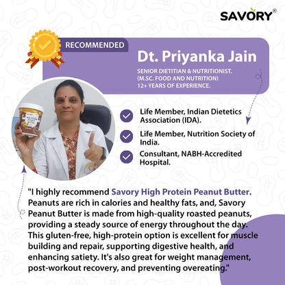 Savory Original Smooth High Protein Peanut Butter (500g)