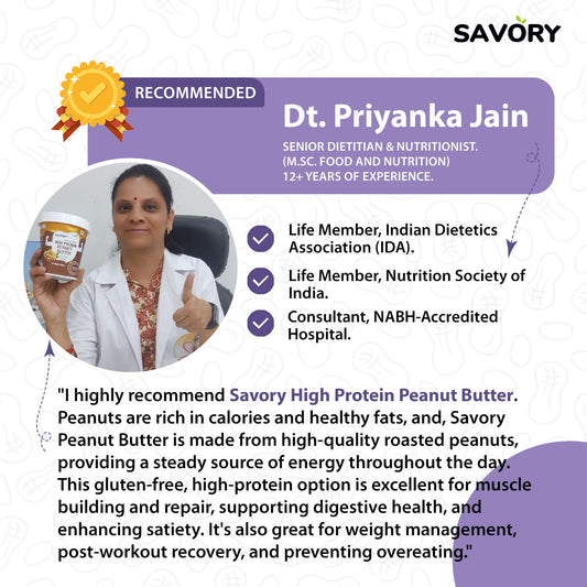 Savory Original Smooth High Protein Peanut Butter (500g)