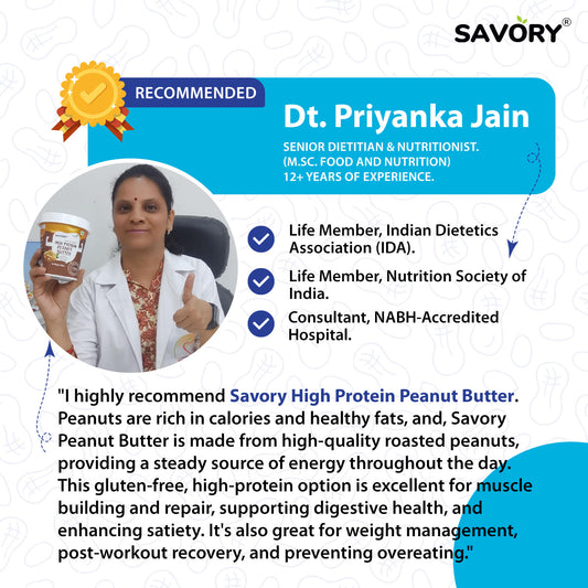 Savory Original Crunchy High Protein Peanut Butter (500g)