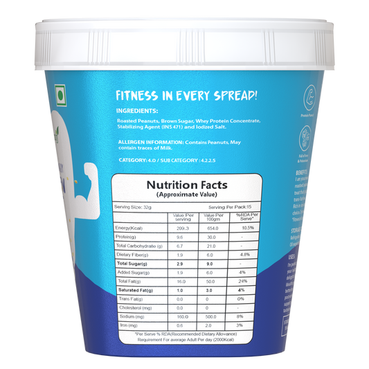 Savory Original Crunchy High Protein Peanut Butter (500g)