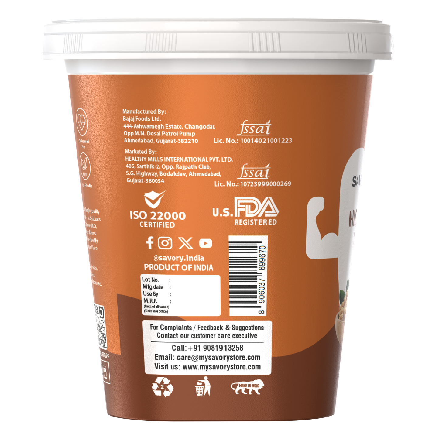 Savory Chocolate Smooth High Protein Peanut Butter (1.2kg)