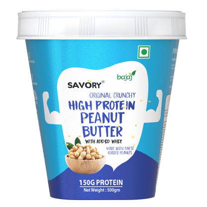 Savory Original Crunchy High Protein Peanut Butter (500g)