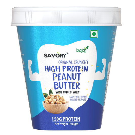 Savory Original Crunchy High Protein Peanut Butter (500g)