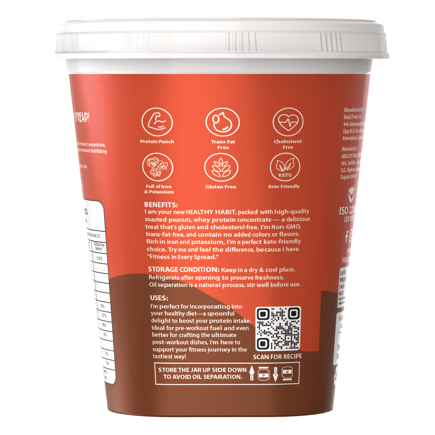 Savory Chocolate Crunchy High Protein Peanut Butter (1.2kg)