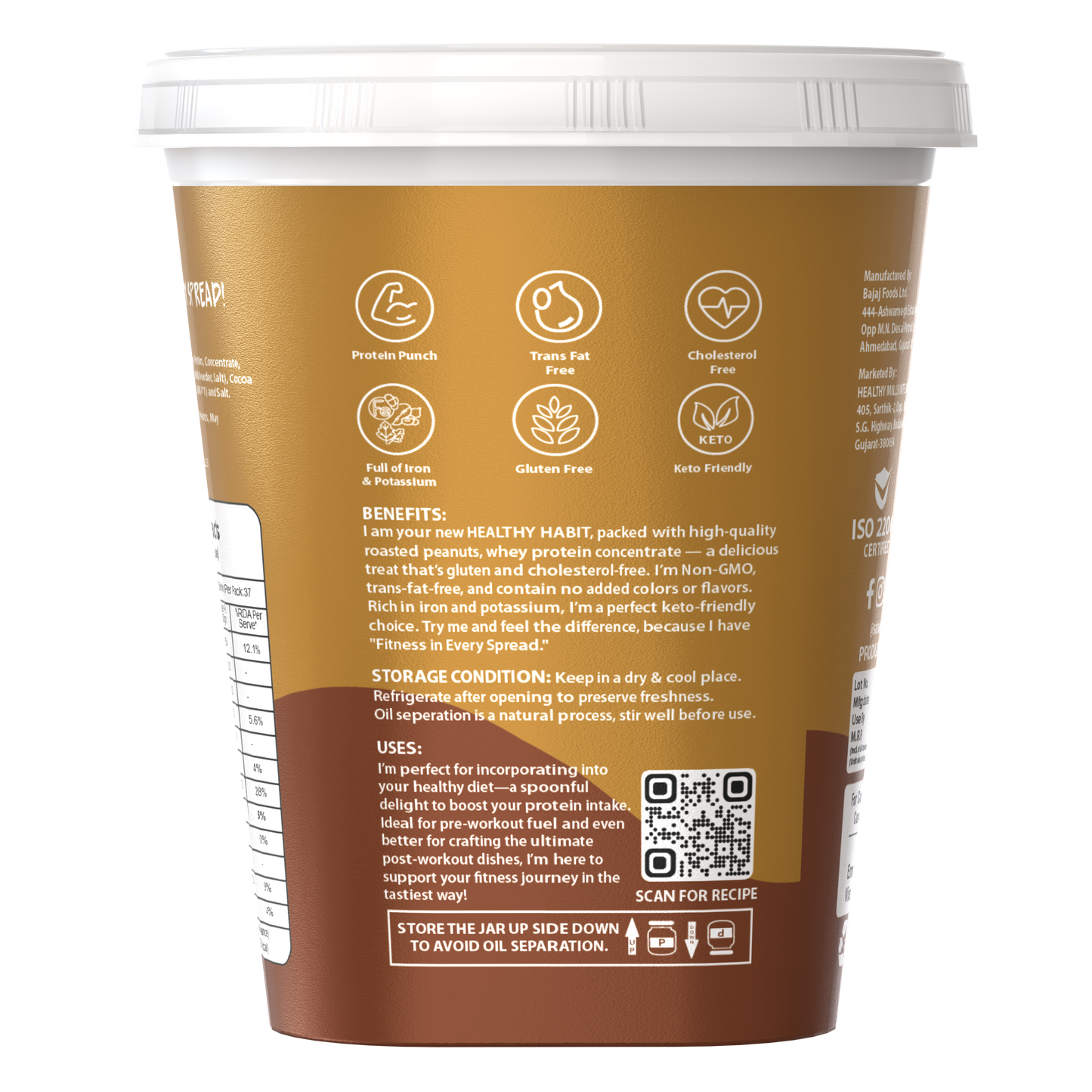 Savory Chocolate Crispy High Protein Peanut Butter (1.2kg)