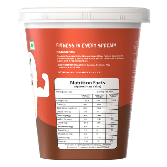 Savory Chocolate Crunchy High Protein Peanut Butter (1.2kg)