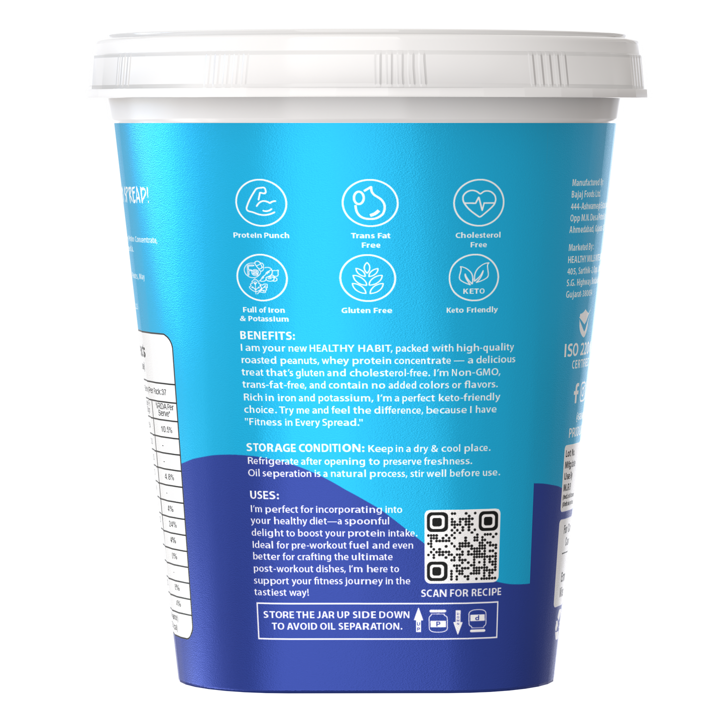 Savory Original Crunchy High Protein Peanut Butter (1.2kg)